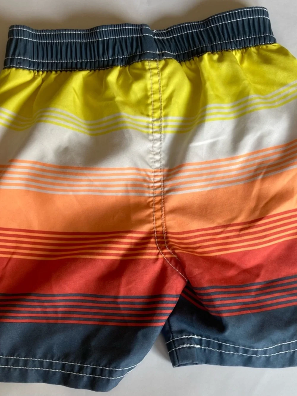 Old Navy Boy Swim Trunks Striped Pooltime Summertime Size 12-18 months, Like New